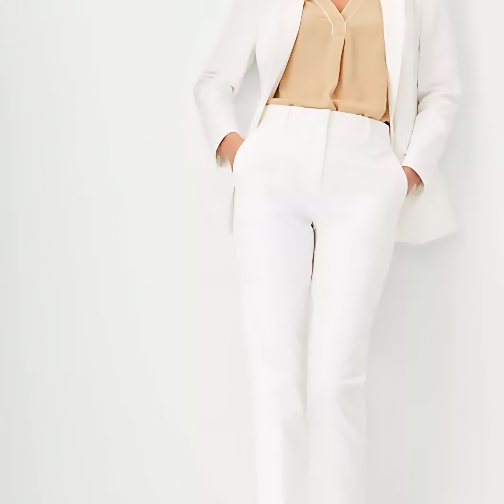 Ann Taylor Factory Elegant White Trousers